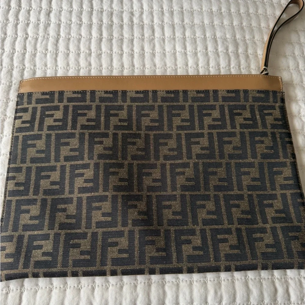 Fendi Men's Tan and Black Laptop Bag